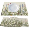 thumbnail image 4 of Wildflower Herbs Plant Placemats Set of 4, 12x18 Inch Seasonal Farmhouse Wildflower Summer Table Mats for Party Kitchen Dining Decoration, 4 of 6