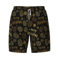 thumbnail image 4 of Lsque Mens Swim Trunks Gold Pinecone Merry Christmas Pattern - Bathing Suit Compression Liner - Beach Swim Shorts Swimwear - (S-3XL) - Stretch Quick Dry -Small, 4 of 9