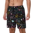 thumbnail image 2 of Uemuo I love you Mom Pattern Mens Swim Trunks Quick Dry Board Shorts with Mesh Lining, Stretch Beach Shorts Quick Dry No-Chafing Board Shorts-3X-Large, 2 of 9