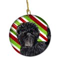 thumbnail image 1 of Affenpinscher Candy Cane Holiday Christmas Ceramic Ornament, 1 of 1