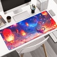 thumbnail image 3 of WISHTIME Desk Mat, Large Mouse Pad 31.5x11.8 Inch XL Extended Gaming Mouse Pad Mat with Non-Slip Base Stitched Edges Mousepad for Computer, Office, Keyboard and Laptop ,Beautiful Lantern, 3 of 7