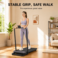 thumbnail image 6 of FYC Walking Pad Handle Bar Replacement, Universal Under Desk Treadmill Handrail U-Shaped Base Tray, Anti-Slip Feet + Rolling Wheels, Heavy Duty Steel Frame, Fixed Height Design, Tablet Holder, Black, 6 of 8