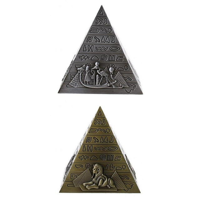 Estatua De La Pirámide Baoblaze 2pack Estatuil De Escritorio Gris Bronce