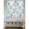 thumbnail image 4 of Coral Coastal Bedroom Curtains 63 Inches length, Summer Beach Window Treatment Curtain Drapes, Ocean Starfish Nautical Shell Rod Pocket Curtain Panels for Living Room Kitchen, 42"x63", 2 Panels, 4 of 6