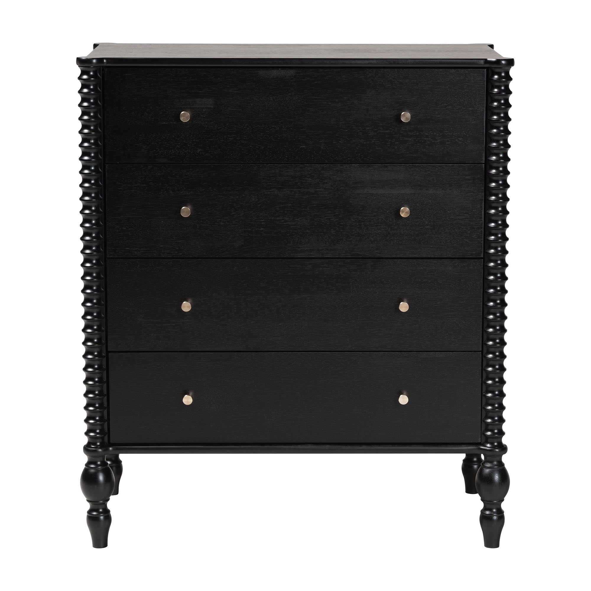 Baxton Studio Callison Farmhouse Chest, 4-Drawer, Black