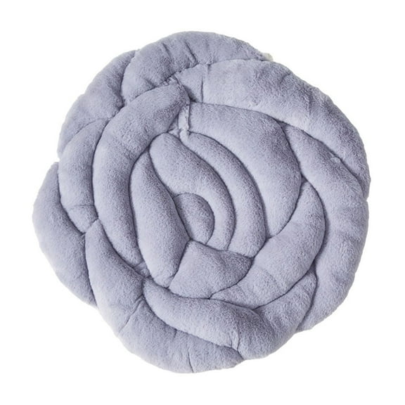 17.72x17.72in Winter Thick Plush Rose Chair Mat - Soft Flannel Seat Pad for Dining Chair, Tatami & Floor, Non-Slip Indoor Mat ( Gray )
