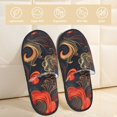thumbnail image 2 of Fotbe Fiery Floral Pattern Pantuflas Peludas para Mujer con Estampado, Zapatillas de Peluche, Zapatos de Invierno para Casa, Uso Interior y Exterior-Medium, 2 of 8