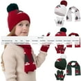 thumbnail image 2 of PuSpu Three-piece Set For Boys And Girls Including A Hat And Scarf Made Of And Thickened Material Suitable For Fall And Winter Ball Baby Hat, 2 of 5