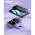 thumbnail image 6 of Podoru Wireless Portable Charger, 10000mAh Magnetic Power Bank LED Display 22.5W PD Fast Charging Battery Pack for iPhone 16/15/14/13/12/Mini/Pro/Pro Max-Purple, 6 of 7
