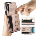 thumbnail image 3 of Dteck Card Slots Wallet Case for iPhone 13 Pro Max,Shockproof Premium PU Leather Kickstand Protective Cover with Ring Holder Back Case,Rosegold, 3 of 8