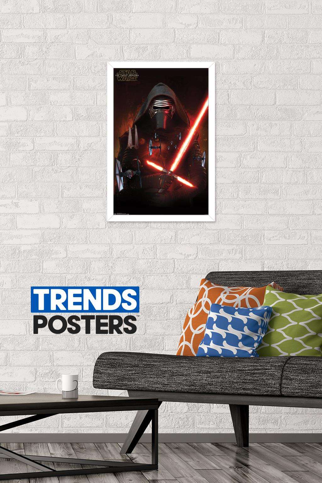 Star Wars: The Force Awakens - Kylo Ren Wall Poster, 14.725" x 22.375", Framed