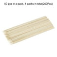 thumbnail image 3 of Uxcell 200pcs Bamboo Skewers Sticks 10 Inch 4mm Dia Natural Wooden Cocktail Picks, 3 of 5
