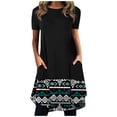 thumbnail image 2 of SMihono Robe d'Été pour Femmes 2024 Grande Taille Décontractée Col Rond Imprimé Manches Courtes avec Poche en Liquidation à Moins de 10!, 2 of 5