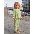 thumbnail image 4 of Loicainy Baby Toddler Girls Fall Clothes Set 6 12 18 24 Months 2T 3T 4T 5T Plaid Square Neck Button up Long Sleeve Shirt and Elastic Pants 2 Piece Outfits, 4 of 9