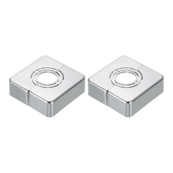 2Pack Wall Split Flanges, 0.79" Thick Square Cuttable Escutcheon Plate, Silver