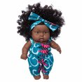 thumbnail image 3 of OEFNTAC Black Curly Hair 8in Vinyl Doll Realistic Reborn Kid Toy Collectible Soft Body Photography Prop Hand-Drawn Nails Mohair Hair for Kids Art Display, 3 of 6