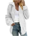 thumbnail image 2 of SYMOID Womens White Sherpa Fleece Jacket - 100% Polyester, Oversized Fit, Full-Zip with Stand Collar & Side Pockets, Warm for Cool Days & Casual Daily Wear,Size L, 2 of 6