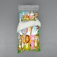 thumbnail image 1 of Ambesonne Cartoon Bedding Set 3 Pcs, Comic Savannah, Twin, Multicolor, 1 of 3