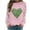 Pink, variant on successthop St.Patricks Day Sweatshirt Womens Oversized Crewneck Slash Shoulder Tops Long Sleeve Pullover Streetwear