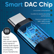 USB C to 3.5mm Audio Adapter Type C to Headphone Aux Jack Dongle 24bit/96kHz HiFi DAC Cable Cord Compatible with Smartphones, Black