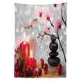 thumbnail image 3 of Ambesonne Christmas Tablecloth Rectangular Table Cover, Winter Orchid Stone, 60"x90", White Black Pink, 3 of 4