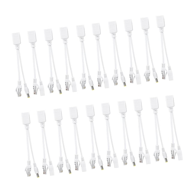 10 Pair IP Camera POE RJ45 Cable Power Over Ethernet Adapter Injector Splitter DC 12V