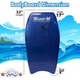 thumbnail image 6 of PMU 33 Inch Blue Bodyboard - Lightweight Wrist Leash, Surf Mania, Slick Bottom Boards for Beach, Sea & Pool - Surfing Board for Kids, Teens & Adults Wave Conditions Pkg/1, 6 of 7