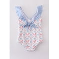 thumbnail image 4 of Blue bow lattice print  mom swimsuit (2XL), 4 of 6