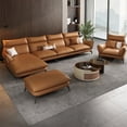 thumbnail image 2 of Modern Light Luxury Family Living Room More than Large and Small Apartment Type Imperial Concubine Leather Sofa Combination My Lux Decor Round, 2 of 27