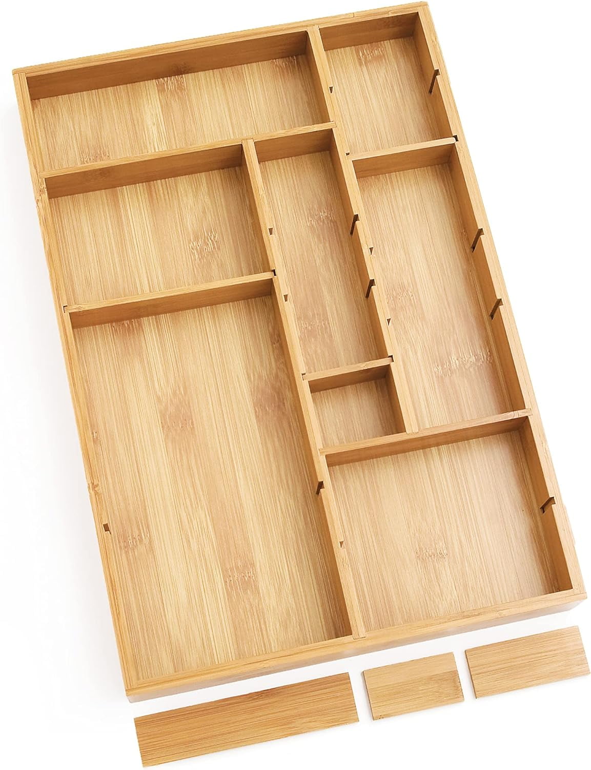 Lipper International Bamboo Adjustable Drawer Organizer