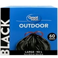 thumbnail image 1 of Great Value Large Outdoor Garbage Bags, 90L , 60bags, 1 of 4
