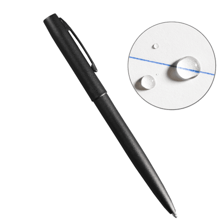 Rite in the Rain Weatherproof Black Metal Tactical Clicker Pen - Blue Ink (No. 97B)