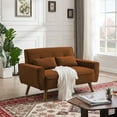 thumbnail image 2 of Pingliang Home Loveseat Small Sofa 2 Seater Sofa Couch with 2 Pillows, Modern Linen Fabric Love Seat for Apartment Bedroom Living Room Small Space Office Studio,Orange, 2 of 9
