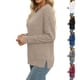 thumbnail image 1 of Camisetas para mujer,Top de mezcla de lino para mujer, manga corta, cuello redondo, jersey informal de color liso, tejido suave y cómodo, versátil para uso diario, sopatenor, 1 of 8