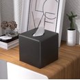 thumbnail image 2 of Y-In Caja De Pañuelos De Mano Cubierta Cuadrada para Pañuelos Faciales Almacenamiento para Baño Tocador Encimeras Cómodas Mesita De Noche Salones Y Oficinas - Negro, 2 of 9