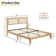 thumbnail image 1 of EDTara Rattan Bed Frame with LED Lights,Natural Rattan Headboard, Solid Wood Foundation with Silent Slats, Platform Full Size Bed Frame, Noise-Free, No Box Spring Needed, Easy Assembly, 1 of 8