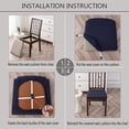 thumbnail image 5 of 1/2/4/6pcs Solid Color Chair Seat Cover For Dining Room Kitchen Waterproof Removable Washable Seat Cushion Protector Slipcovers, 5 of 10