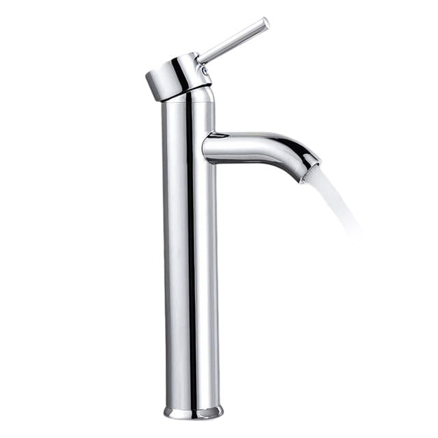 Grifo mezclador de lavabo elegante, grifo para lavabo de baño con acabado cromado, manija única para un ajuste rápido del agua, cartucho de cerámica que garantiza un rendimiento sin goteo, fácil