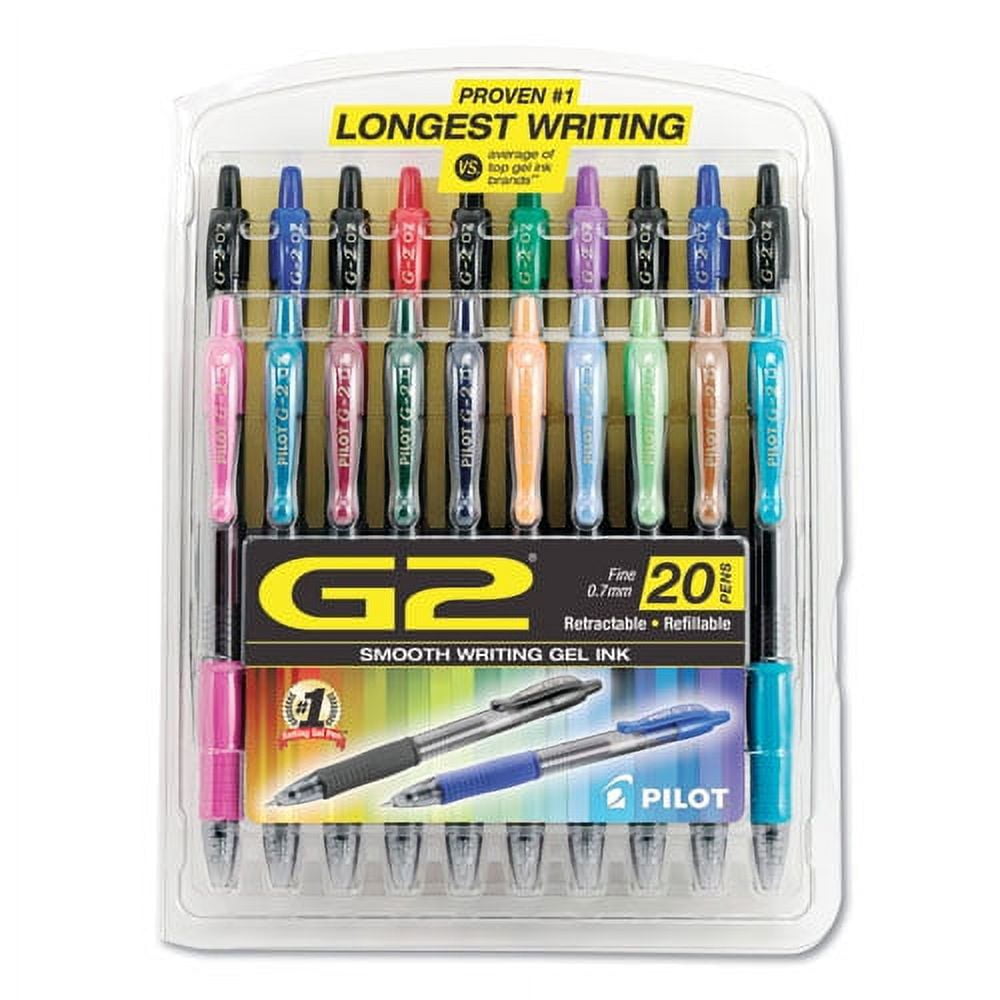 G2 Premium Gel Pen, Retractable, Fine 0.7 Mm, Assorted Ink And Barrel Colors, 20/pack | Bundle of 2 Sets