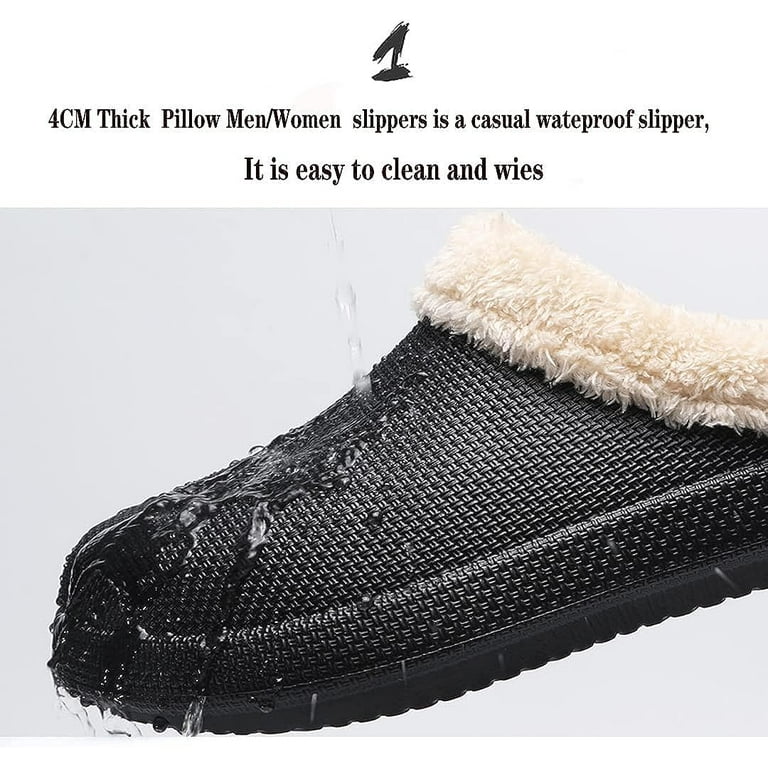 Waterproof cloud Slippers for Women and Men Fur Lined House Shoes