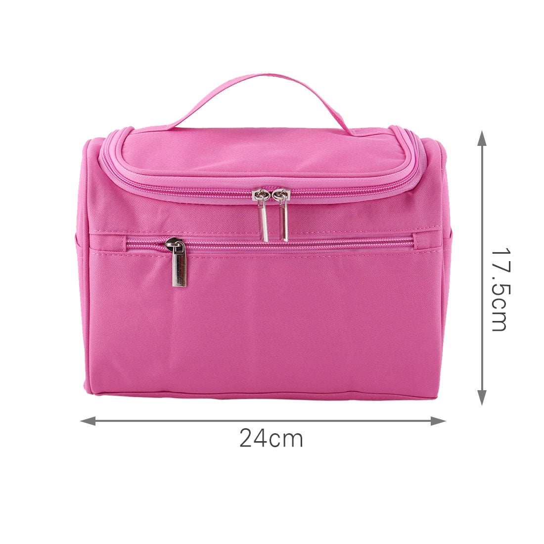 Unique Bargains Travel Toiletry Bag Wash Cosmetic Organizer with Hanging Hook Pink