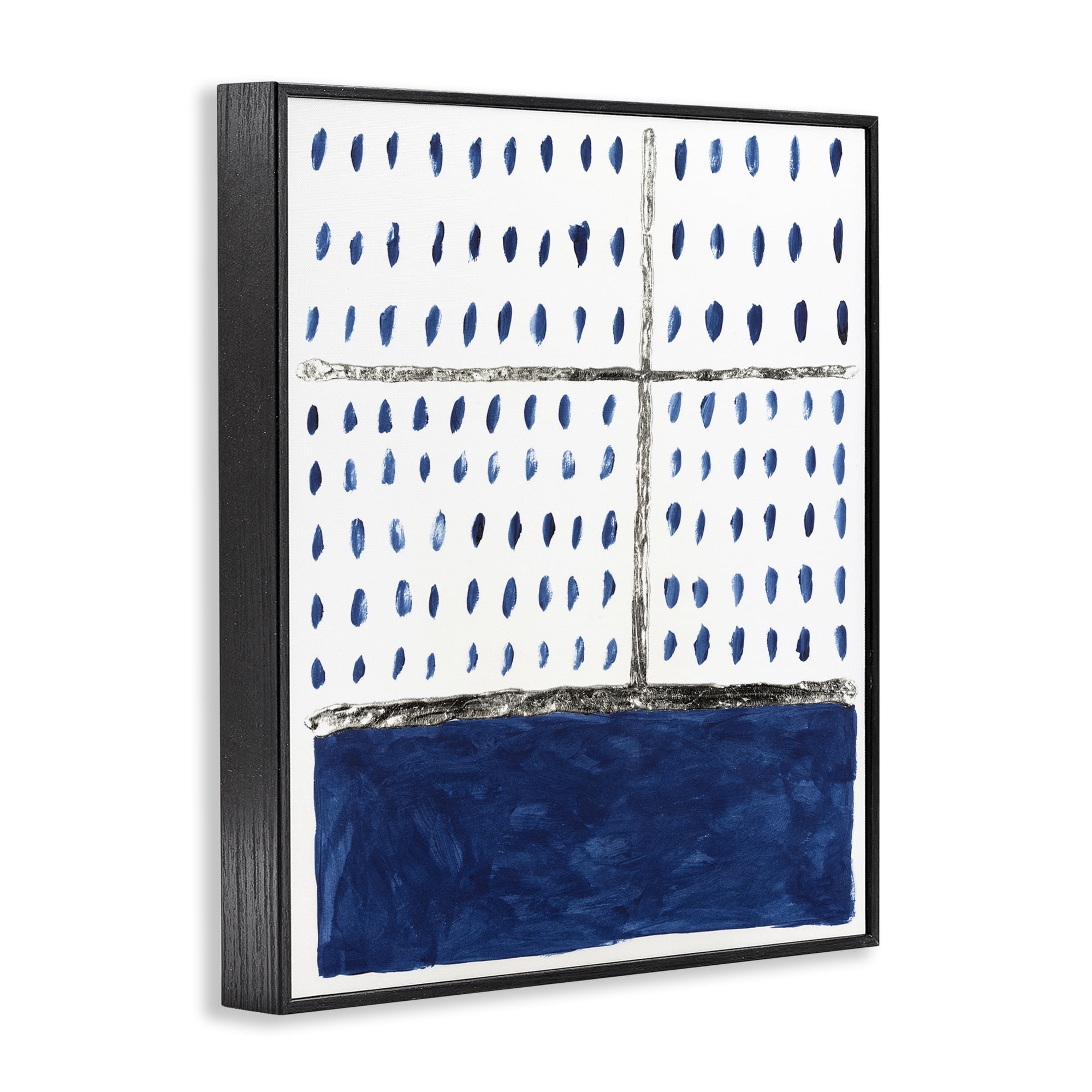 Stupell Industries Dotted Pattern Impression Abstract Painting Black Framed Art Print Wall Art, 16 x 20