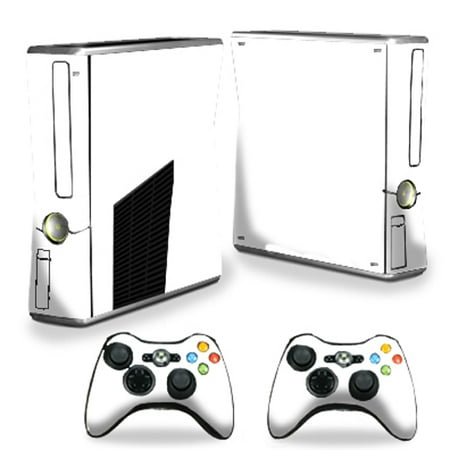 - Mightyskins Protective Vinyl Skin Decal Cover for Microsoft Xbox 360 S Slim + 2 Controller skins wrap sticker skins Solid Black