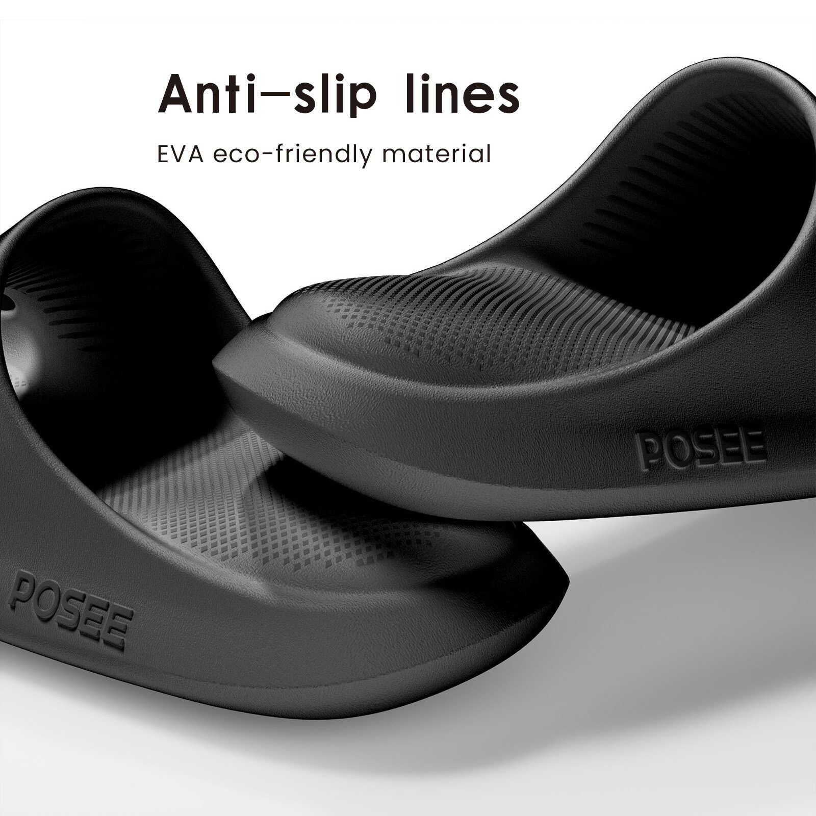 POSEE Pillow Slippers Slides for Women Men Non-Slip Cloud Slides House Bedroom Shoes Shower Sandals - image 4 of 5