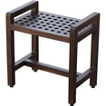 thumbnail image 1 of Compact Rectangular Teak Lattice Pattern Shower / Outdoor Bench with Liftaide Arms in Brown Finish, 1 of 1