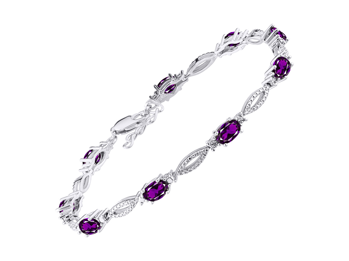 Details about  / Amethyst sterling silver bangle