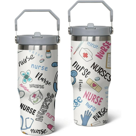 30oz Insulated Nurse Tumbler - Leakproof Coffee Cup & Water Bottle for Medical Professionals - Ideal Gift for Nurses, CNAs, and Healthcare Workers