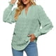 thumbnail image 3 of Blusa de Lunares con Cuello en V y Mangas con Volantes para Mujer, Blusas Holgadas Informales de Color Liso para Trabajar Verde S, 3 of 9