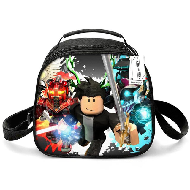 Bolsa de almuerzo de Anime para niños Roblox Virtual World, bolsa de hielo portátil de dibujos animados, bolsa de aislamiento Bento para estudiantes, bolsa de Picnic portátil con cremallera