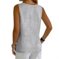 thumbnail image 5 of Qwertyu Cotton Linen Tank Tops for Women V Neck Button Down Shirts Lightweight Breathable Summer Casual Sleeveless Blouses 2026 Light Gray S, 5 of 7